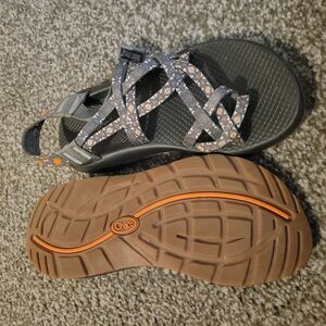 Chaco Gray and Orange Adventure Sandals